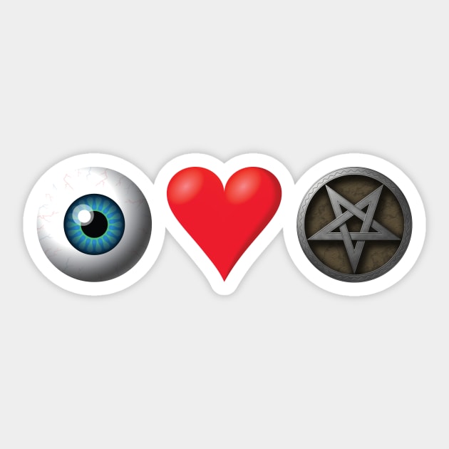 Eye Heart Satan Sticker by EvilTees